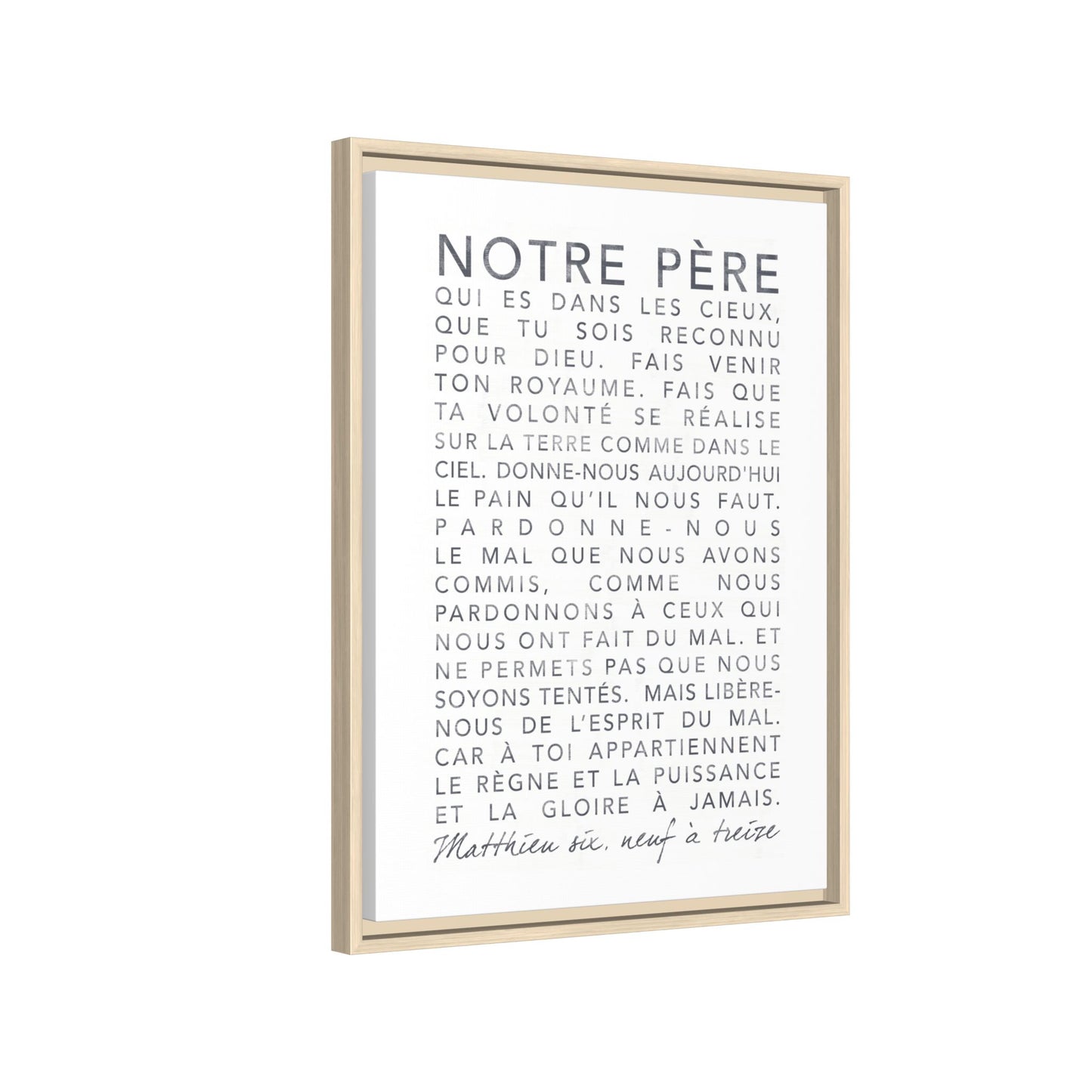 Canevas encadré « Notre Père »