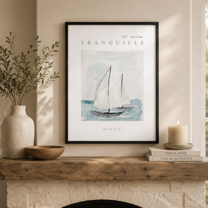 Canevas encadré « Je suis tranquille »