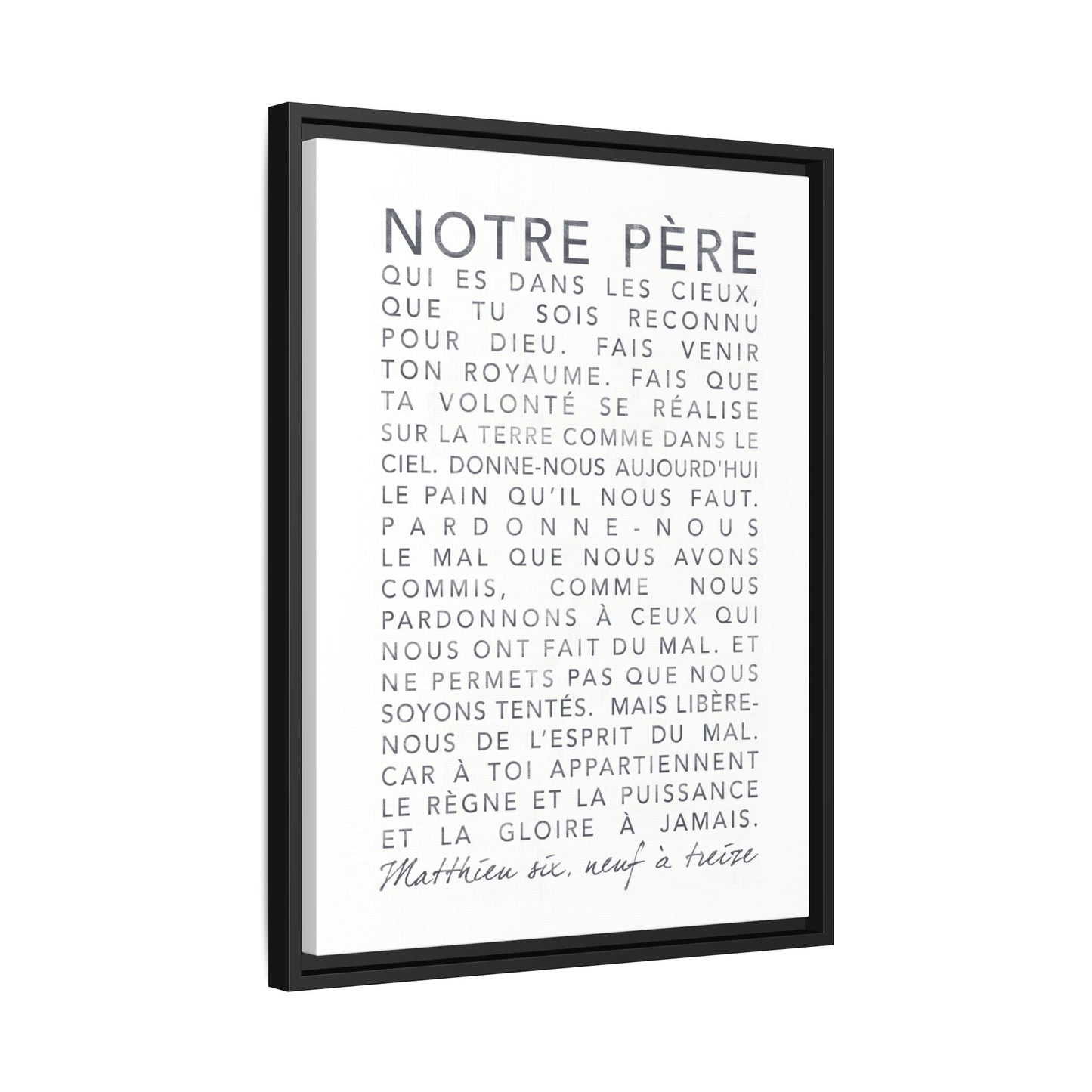 Canevas encadré « Notre Père »