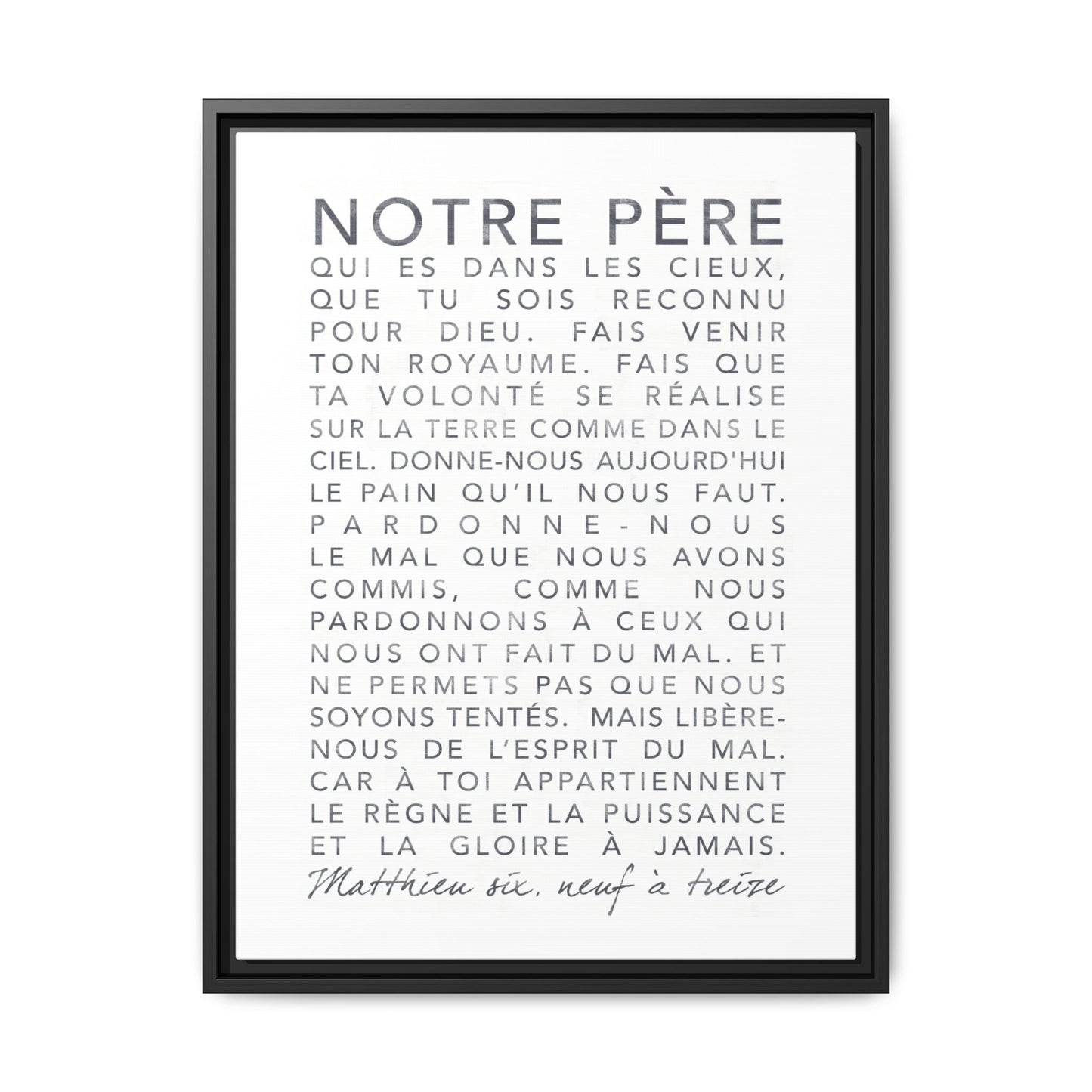 Canevas encadré « Notre Père »