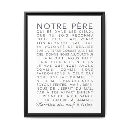 Canevas encadré « Notre Père »